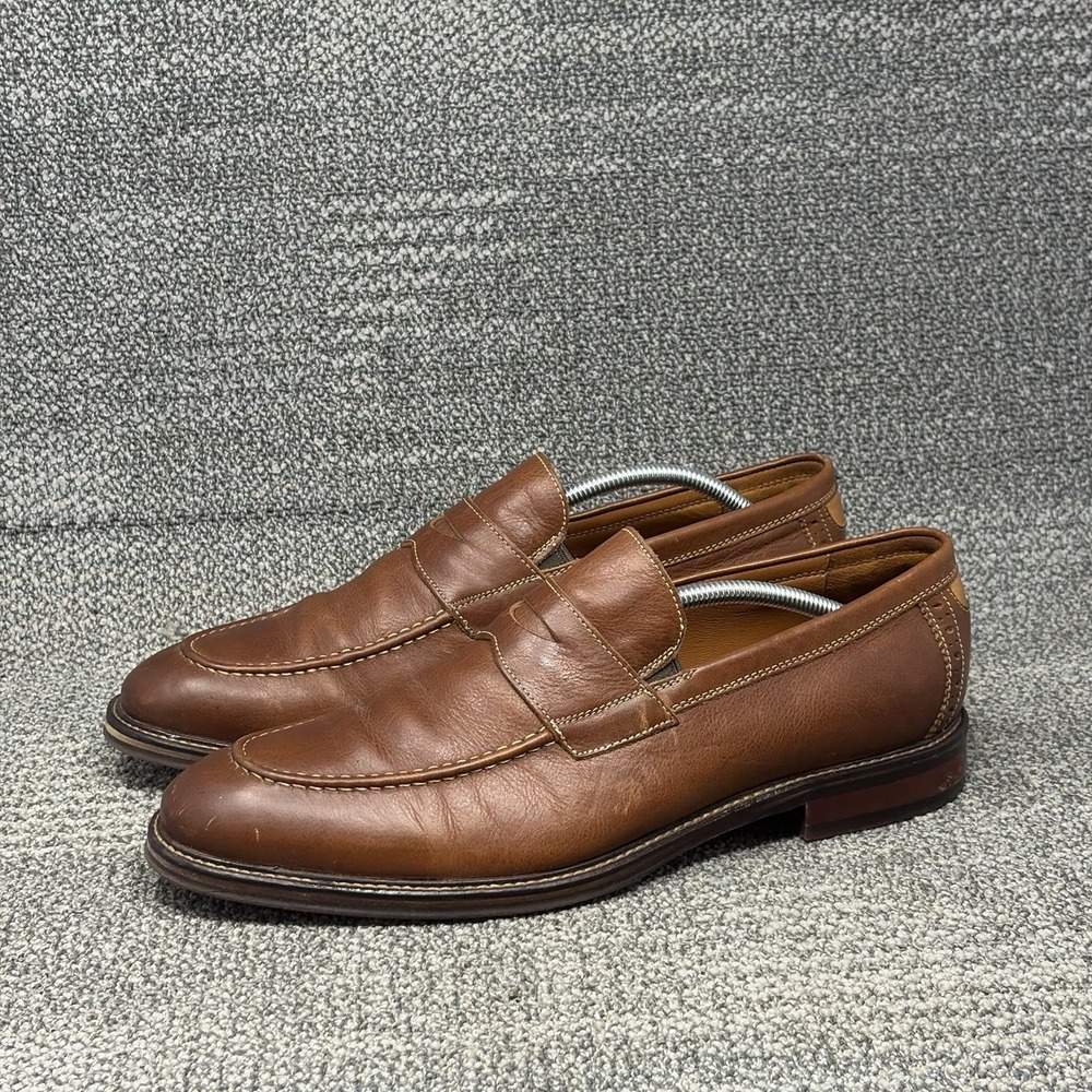 Johnston & Murphy Men's 11.5M Brown Sheepskin Leather Penny Loafers 20-3940